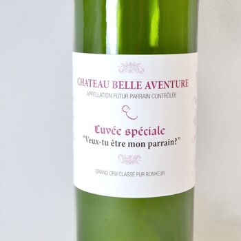 Etiquette bouteille de vin parrain - Veux tu être mon parrain? 2