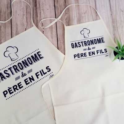 Tablier père fils - duo de cuisiniers - idée cadeau papa - tablier enfant et adulte