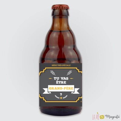 Pregnancy announcement grandparents: grandfather - You are going to be a grandfather - Beer bottle label - 1