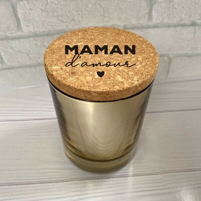 Bougie parfumée dorée pour maman, grand-mère, nanou, mamy - bougie diamètre 8 cm