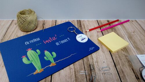 Tapis de souris Instit Cactus - cadeau instituteur - fin année scolaire - école