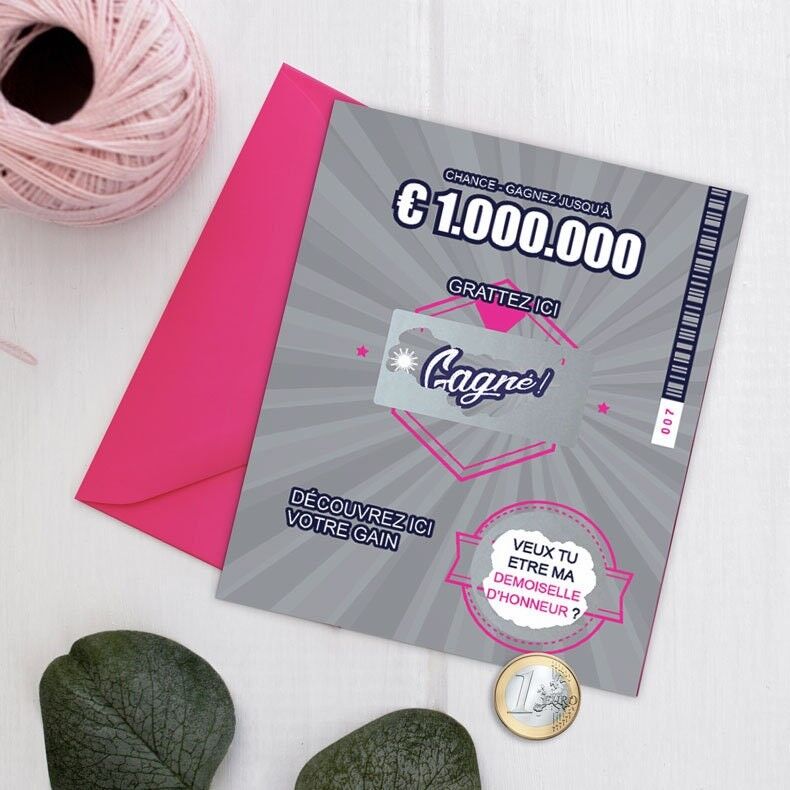 Partecipazione di matrimonio - richiesta damigella d'onore - gratta e vinci