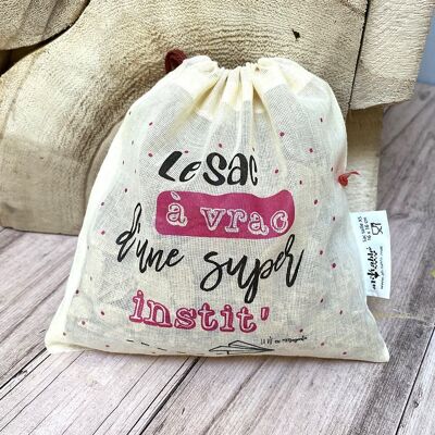 Big bag per insegnante, insegnante zero waste - Confezione da 3 big bag - Regalo di fine anno scolastico - Grazie - ecologico