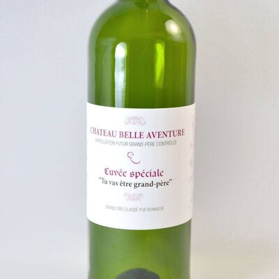 grand père - Etiquette bouteille de vin