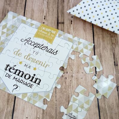 Puzzle richiesta testimone di matrimonio - annuncio di matrimonio - testimone maschio o femmina