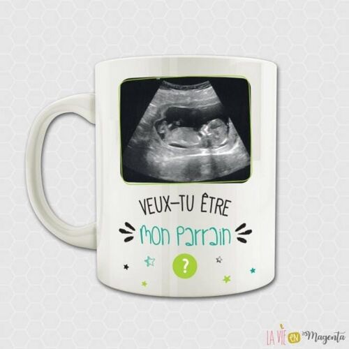 Mug demande de parrain - veux tu être mon parrain? - échographie