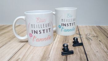 Mug Meilleur instit vert - institutrice - instituteur - idée cadeau année scolaire 1