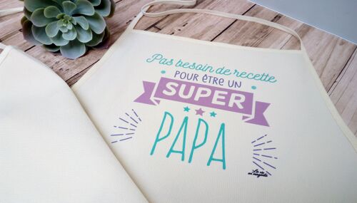 Tablier papa cuisine - idée cadeau super papa - tablier adulte