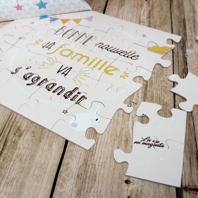 pregnancy announcement puzzle The family will grow - birth announcement - baby - grandparents