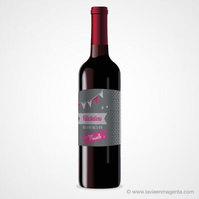 Birth gift - wine label - Baby birth congratulations for young parents