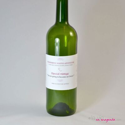 Zio e zia - Annuncio di gravidanza Etichetta della bottiglia di vino, Bambino, Idee per l'annuncio di gravidanza, Rivelazione di gravidanza