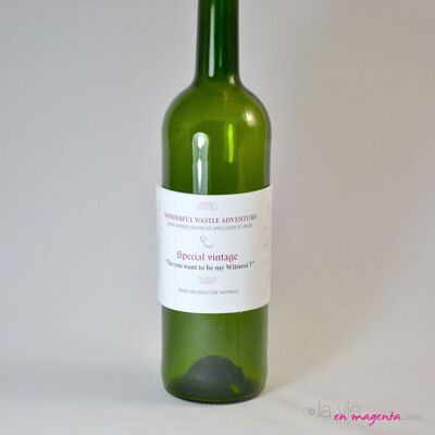 Testigo - Anuncio de boda Etiqueta de botella de vino, Boda, Ideas de anuncios, ¿Quieres ser mi testigo?