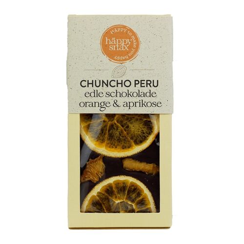 Chuncho Peru: edle Schokolade 70% mit Panela, Orangen und Aprikosen