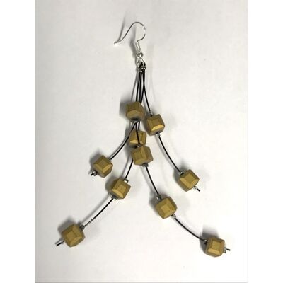 Boucles d'Oreilles Cristal -Or Mat