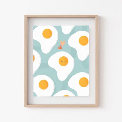 Happy Egg - Illustrated Art Print - A4