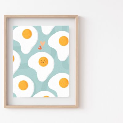 Happy Egg - Illustrated Art Print - A3