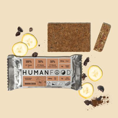 Organic Whole Food Banana Cocoa 76g Bar