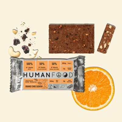 Organic Whole Food Orange Choc Cashew 76g Bar