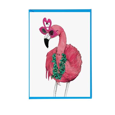 Party Flamingo Greetings Card