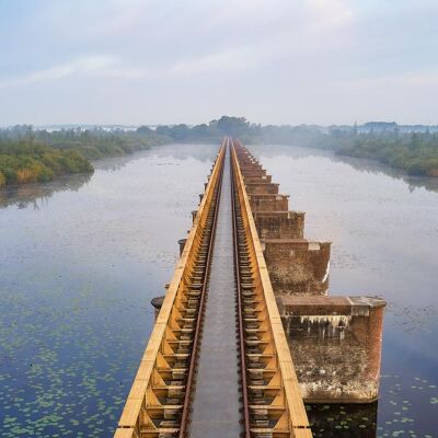 Pont jaune, Pays-Bas - 50x25 - Plexiglas