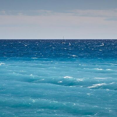Dulce océano azul, Niza - 80x26 - Plexiglás