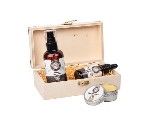 Wooden Gift Set Essentials for Growth and Care the Beard