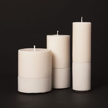 Mid Candle Set - Blanc - Tabac & Chêne 2