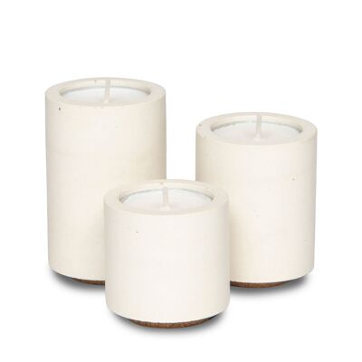 Tealight Trio - White with Cherished Leather Tealights