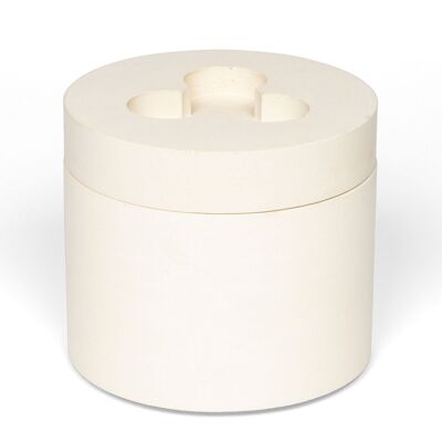 Concrete Pot and 3-wick Candle - White - Lime, Basil & Mandarin