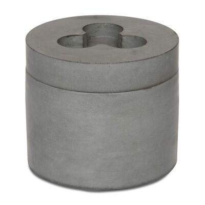 Concrete Pot and 3-wick Candle - Grey - Sandalwood & Bk Pepper