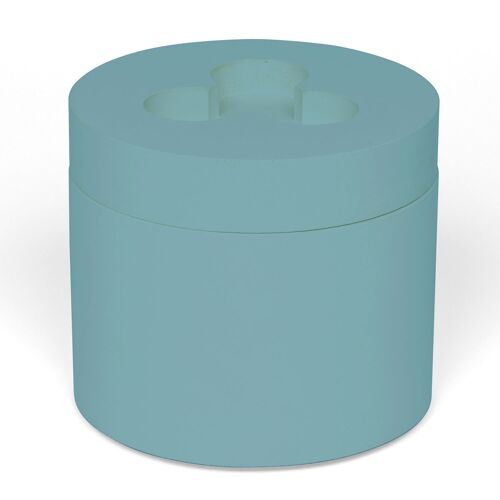 Concrete Pot and 3-wick Candle - Teal - Sandalwood & Bk Pepper