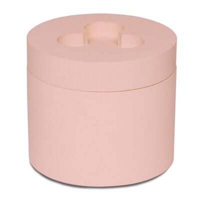 Concrete Pot and 3-wick Candle - Blush - Sandalwood & Bk Pepper