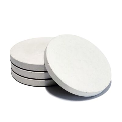 White Concrete Coasters - set of 4