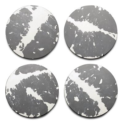 Grey/White Splatter Concrete Coasters - set of 4