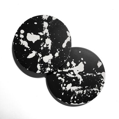 Black/White Splatter Placemats - Set of 2