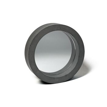 Miroir de table rond en béton gris 1