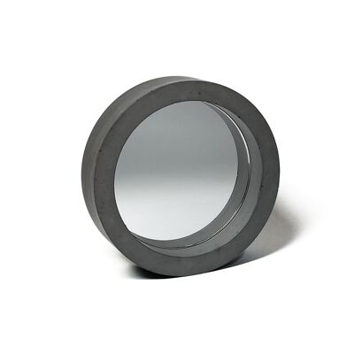 Grey Concrete Round Table Mirror