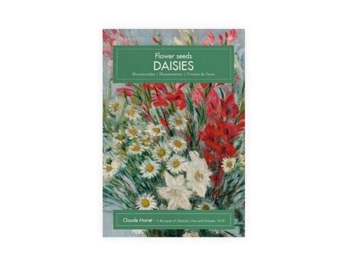 Postcard seed bag, Daisies, Claude Monet