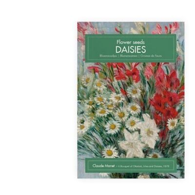 Sachet de graines carte postale, Marguerites, Claude Monet