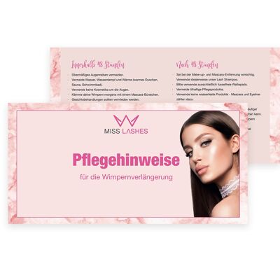 Pflegehinweise Wimpernverlängerung