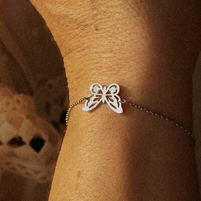 Bracciale animale farfalla dorata con oro fino Natale romantico