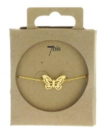 Bracelet Animal Papillon Doré à l'or fin Romantique Noël 4
