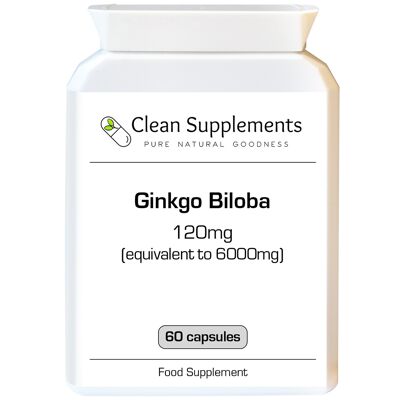 Ginkgo Biloba Leaf Extract | 60 x 6000mg Capsules