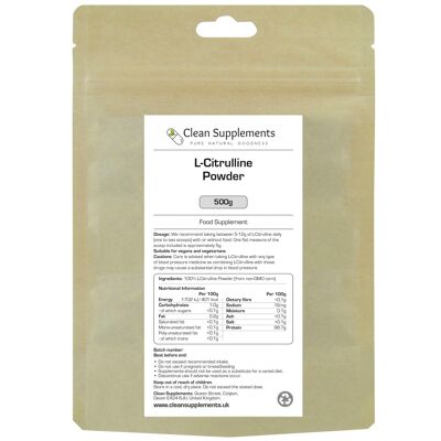 L-citrullina in polvere | 1 sacchetto da 500 g
