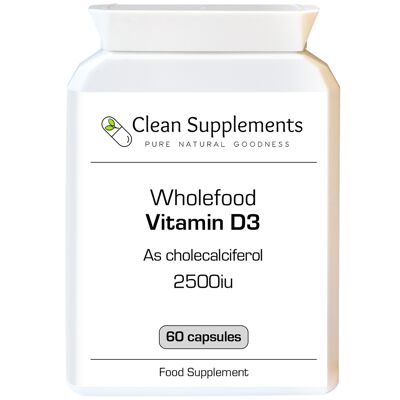 Wholefood Vitamin D | 60 x 2500IU Capsules