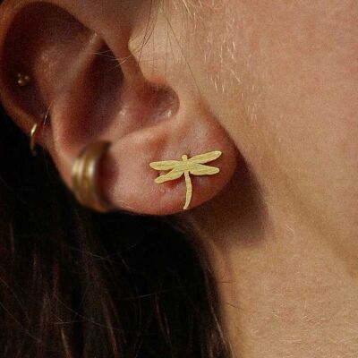 Libellen-Ohrringe mit Feingold vergoldet, romantischer Valentinstag
