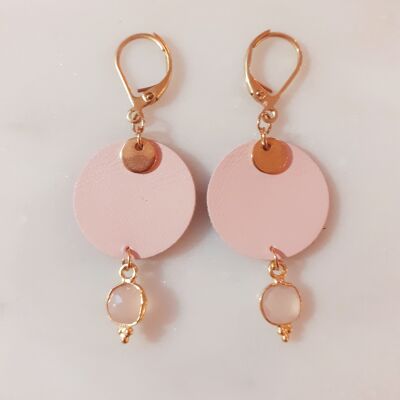 Boucles d'oreilles Nefertiti - Quartz rose