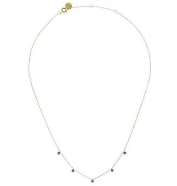 Collier acier doré summer turquoise pierres semi-précieuse 2