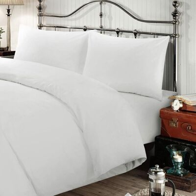 Bettwäsche-Set Aus 100% Baumwolle In Der Farbe Und Größe Nach Wahl - 155 x 220 - Weiß