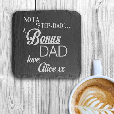 A Bonus Dad Square Slate Keepsake (JUN23-BLU) (TreatRepublic003)